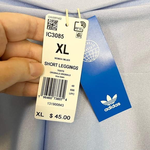 Adidas Originals Women's Blue Short Beach Activewear Legging Shorts XL NWT - Picture 3 of 9